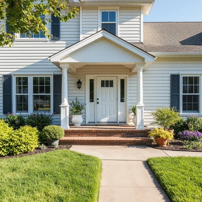 Clean exterior of a house after pressure washing