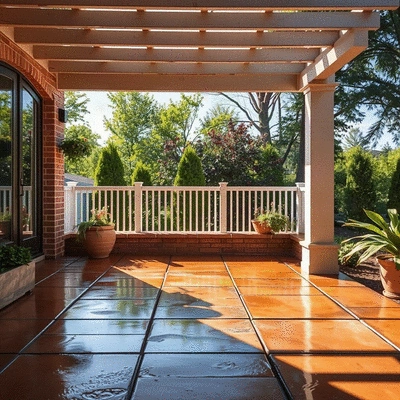 Beautifully maintained patio showcasing soft washing results