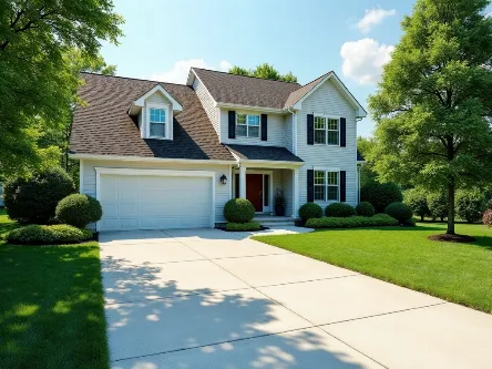 Sparkling clean house after power washing
